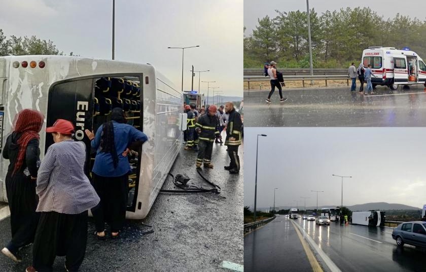 Minibüs Devrildi: 12 İşçi Yaralı! 