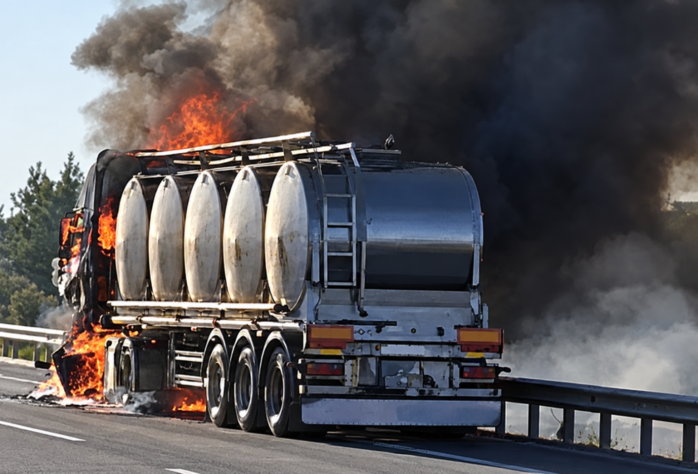 TIR, Otoyolda Alevler İçinde Kaldı 